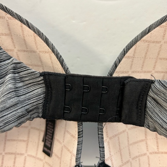 Victoria Secret underwire tee shirt bra/Gray and black/ 34DD - Picture 3 of 9